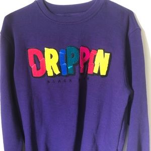 Black Pike Purple Drippin’ Fleece Crewneck Sweatshirt - Large